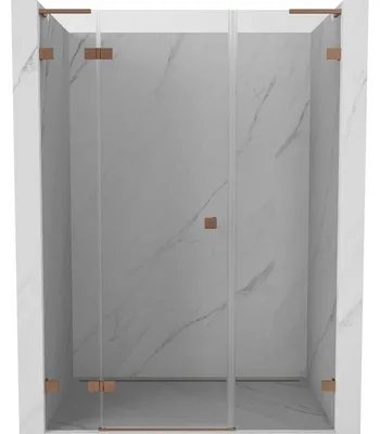 Obrázek produktu pro Mexen Lunar L sprchové dveře otevíravé levé 140 cm, transparentní, kartáčovaná měď - 834SL-140-050-65-00-L