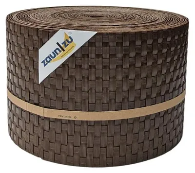Produktbild von Sichtschutzstreifen zaun|zu RATTAN 26m Rolle Zaunblende für Doppelstabmattenzaun Braun 26m