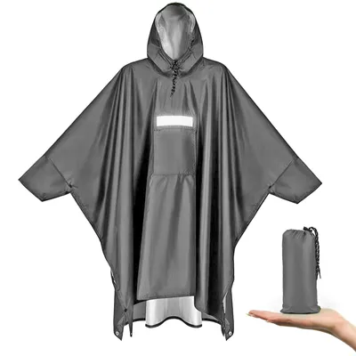 Image de Poncho imperméable avec capuche et bandes réfléchissantes