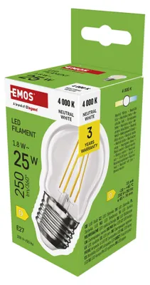 LED Lampe Filament Mini Globe / E27 / 1,8 W (25 W) / 250 lm / Neutral Weiß