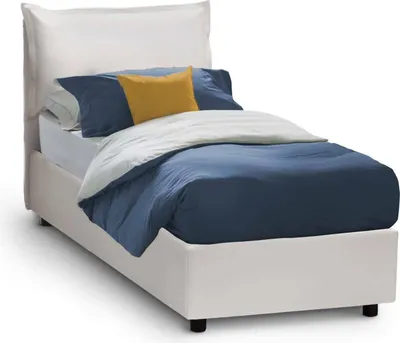 Produktbild von Einzelbett Dcorrad, Containerbett mit Kunstlederbezug, 100%  Italy, Frontöffnung, passend für Matratze Cm 90x190, Weiß