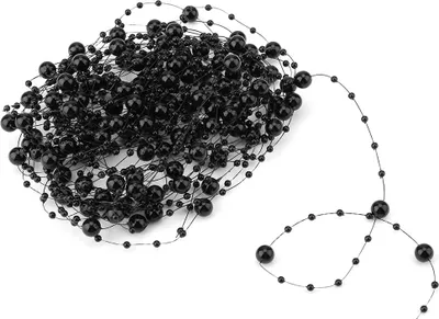 Image de K��nstable garniture de collier de perles, fil de poisson-perles-DIY-décoration de fête de mariage, 10 M de fil de pêche, perles K��nstables, collier de perles (Black)