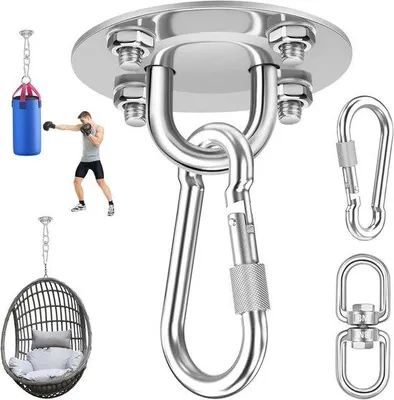 Obrázok produktu pre Otočný závesný hák s rozsahom otáčania 360 stupňov, nosnosťou do 450 kg, určený pre drevené trámy a betón