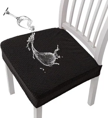 Obrázek produktu pro Ibenzoa® Voděodolné potahy na židle do jídelny – Jacquard (85 % polyester, 15 % Elastan), 4 kusy, vhodné pro sedák o šířce 35–45 cm (tloušťka 3–5 cm)