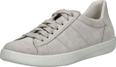 A single beige sneaker is shown against a white background.