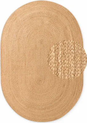 Immagine prodotto di 160x230 ovale cm Pezzo tappeto Juta intrecciato 106005 Oro ovale
