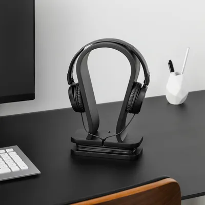 Produktbild von Navaris Universal Holz Kopfhörerhalter mit Kabelhalterung - Kopfhörer Halter Headset Halterung - Kopfhörerständer Headphone Stand - Eiche