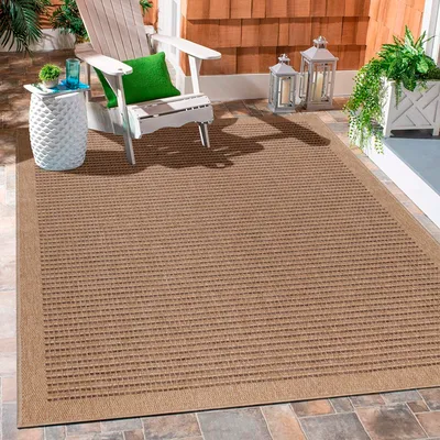 Obrázek produktu pro Carpetsale24 Vnit?ní a Venkovní Koberec Plochá Tkanina P?írodní Sisal Vzhled Vod?odolný Skandinávský Boho Styl, Velikost: 80x150 cm