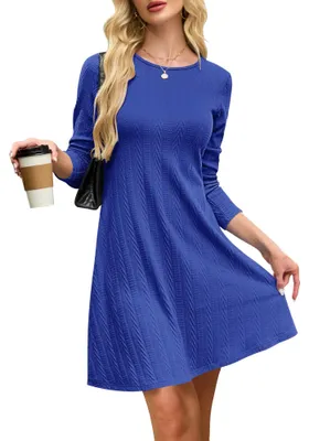 Produktbild von AUSELILY Damen Strickkleid Langarm Elegantes A Linie Kurz Pulloverkleid