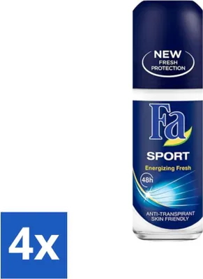 Produktbild von Fa - Sport - Deodorant-Roller - Energizing Fresh - 50 ml - Vorteilspack - 4 Stücke