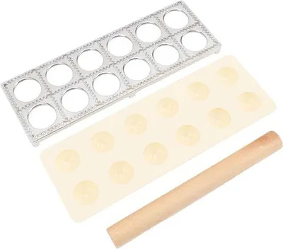 Produktbild von Ravioli Maker - Dumpling Press - Pasta Make - Aluminiumlegierung - 30,5 cm - Silber
