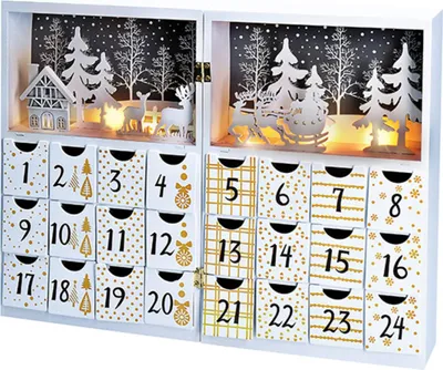 Image de Calendrier de l'avent en bois à LED Solight 1V244