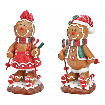 Produktbild von Lebkuchenfiguren auf Skiern 2er-Set