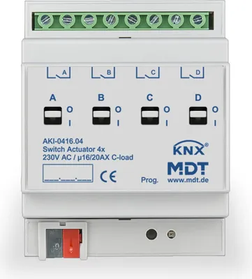 Immagine prodotto di MDT KNX Attuatore di commutazione C-Last 16/20 A 4fach REG, 1 pz.