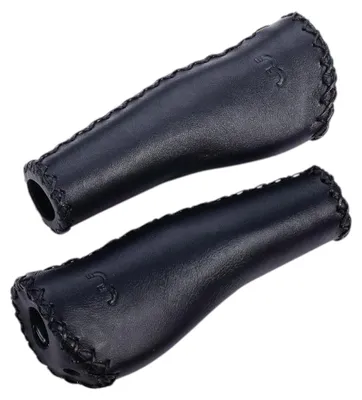 Immagine prodotto di BBB Cycling Manopole BBB LeatherFix 135 mm nere - manopole ergonomiche in pelle per...