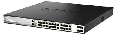 Obrázek produktu pro D-Link DXS-3130-28P, Řízený, L3, 10G Ethernet (100/1000/10000), Podpora napájení po Ethernetu (PoE), Instalace do racku