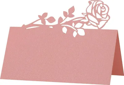Produktbild von 50pcs Favor Decor Laser Cut Rose Design Blank Tisch Name Platz Karte Für Hochzeit Party Treffen