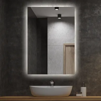 Obrázek produktu pro Wallfluent - LED Zrcadlo s Osvětlením - Obdélníkové Stěnové Zrcadlo - 60 cm x 40 cm - (Neutrální bílá 4000K)