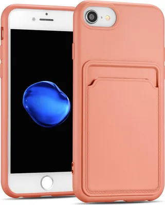 Zdjęcie produktu dla Etui na telefon komórkowy Apple iPhone 7 / 8 / SE 2 / SE 3 Cover Silicone Protective Cover with Card Slot Slim Wallet Case, różowy