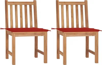 Produktbild von Gartenstühle 2 Stk. mit Kissen Massivholz Teak , Gartenstühle Design 2024