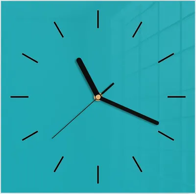 Produktbild von Wanduhr aus Glas mit Motiv Türkiser Hintergrund II- 30 x 30 cm - inkl. Aufhängesystem