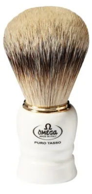 Produktbild von Omega Rasierpinsel Serie 640 für die Nassrasur, reines Dachshaar, Kunststoffgriff