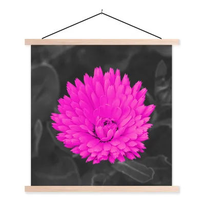Produktbild von MuchoWow® Textilposter Blumen - Aquarell - Rosa 40x40 cm mit holzfarbenen Rahmen - Posterleiste