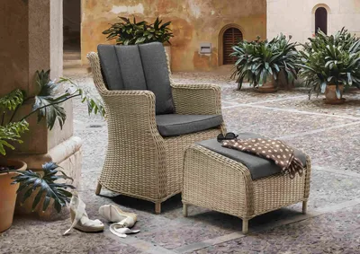Produktbild von Destiny Balkonset LUNA CASA 1 Sessel + 1 Fußhocker, natur meliert