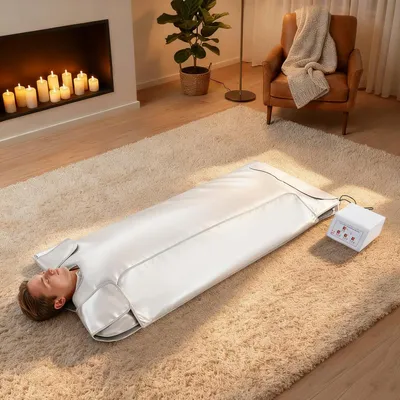 Obrázek produktu pro Infračervená deka do sauny - vyhřívací deka - sauna deka - infračervená deka - deka pro redukci hmotnosti - výkon 600 W