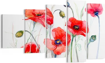 Produktbild von Bild auf Leinwand - Leinwandbild - Blume Mohn Wiese - 100x60cm - Wand Bild - Wanddeko - Wandbilder - Leinwanddruck - Bilder - Kunstdruck - Wanddekoration - Leinwand bilder - Wandkunst - EG100x60-3584
