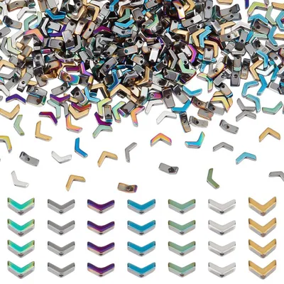 V-förmige Hämatit Perlen 350 Stück 7 Farben für DIY Schmuck