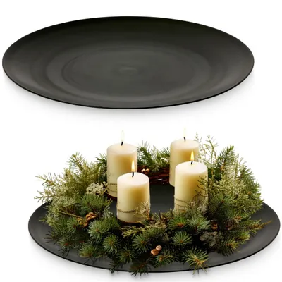 Produktbild von Deko-Teller 47 cm 2er Set in schwarz für drinnen & draußen