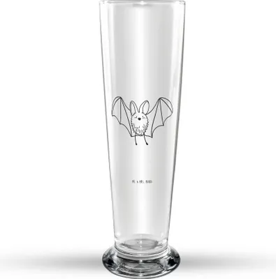 Produktbild von Mr. & Mrs. Panda Bierglas Fledermaus Flügel - Transparent - Geschenk, Lustige Sprüche, Bier Glas, Mr Mrs Weizenglas, Weizen, Weißbierglas, Weizenbier