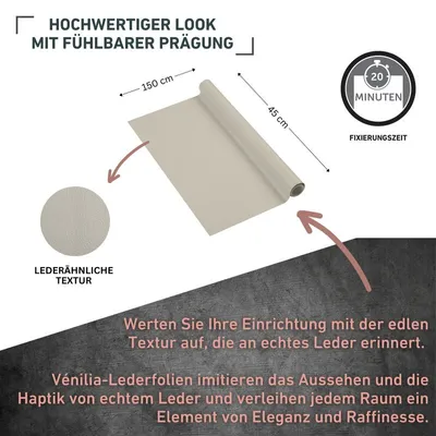 Produktbild von Klebefolie Leder taupe - 67,5x150cm