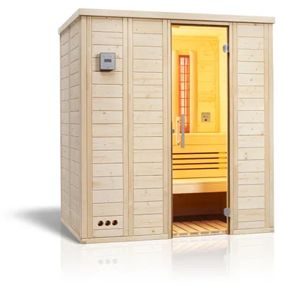 Produktbild von Infraworld Sauna Vitalis Complete 184 Fichte Massivholzsauna Infrarotstrahler 184x119x200 cm