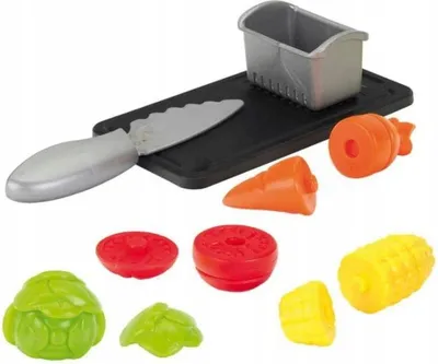 Image de Klein Theo Set de légumes pour enfants avec planche à découper et panier égouttoir