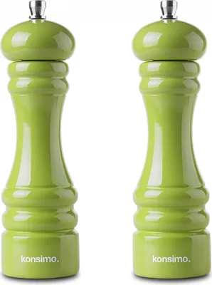 Produktbild von Konsimo Satz Mühlen 2-tlg. Mechanismus aus rostfreiem Stahl "MILOS", Grün, Buchenholz, Classic, 18 cm