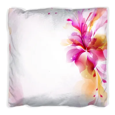 Produktbild von Wallario Premium Kissen, weiche Oberfläche, mit Motiv Pinkes Blumenbuket, Größe: 40 x 40 cm, mit weißer Rückseite