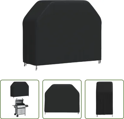 Imagen del producto de Funda para parrilla Living Store, 147x61x112 cm, color negro, fabricada en Oxford 420D