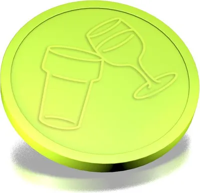 Produktbild von CombiCraft Kunststoff Wertmarken in Limettengrün 29mm Durchmesser mit Bier- und Weinglas Relief - 250 Stück Verpackung