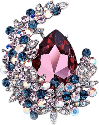Produktbild von Brosche Pin Elegantes Temperament Kunstkristall Glänzender Strass Eingelegter heller Glanz Dekoratives Geschenk Damen Mond Pullover Corsage Herbst Winter Accessoires Alltagskleidung-Weinrot