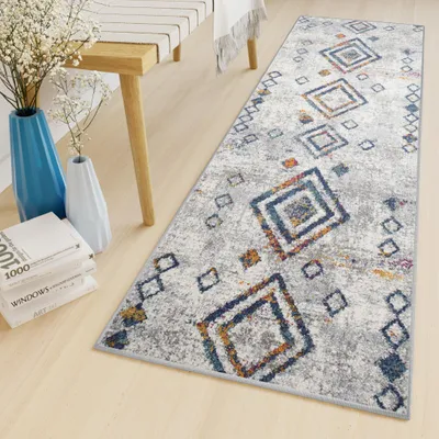 Produktbild von Tapiso Läufer Lazur Modern Grau Mehrfarbig Wohnzimmer 70 x 1350