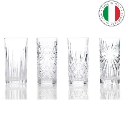 Produktbild von RCR Crystal 4-teiliges Mixology Highball-Glas-Set – 370 ml