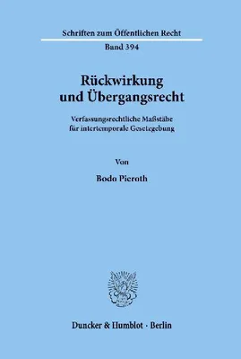 Produktbild von Rückwirkung und Übergangsrecht.