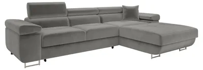 Produktbild von MIRJAN24 Ecksofa Torezio Mini, Stilvoll Eckcouch mit Bettkasten und Schlaffunktion, Einstellbare Kopfstützen, 280x170x70-90 cm (Farbe: Polo 894, Seite: Rechts)