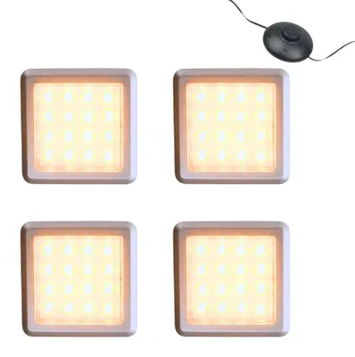 Produktbild von kalb | LED Vitrinenleuchte 3000K 1-10er Set 12V Fußschalter, Unterbauleuchte 4er Set