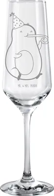Produktbild von Mr. & Mrs. Panda Glas Avocado Feier - Transparent - Geschenk, Party, Gute Laune, graviertes sektglas, Schaumweinglas, Fete, Geburtstag, Sektflöte, Champagnerglas