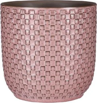 Produktbild von Topf Relief Rose - Eleganter Pflanztopf in zartem Rosa mit Reliefstruktur