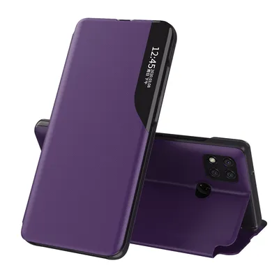 Obrázek produktu pro Pouzdro pro Redmi 9C, Smart View Okénko Flip StojánekPolyuretanKožené Ochranné Pouzdro pro Xiaomi Redmi 9C Fialová