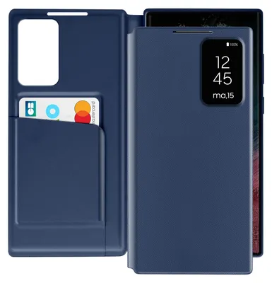 Zdjęcie produktu dla Avizar, etui na telefon Samsung Galaxy S22 Ultra z klapką na karty, kolor granatowy